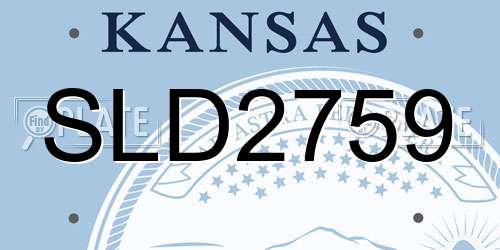 SLD2759 Kansas License Plate
