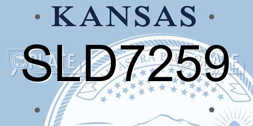 SLD7259 Kansas License Plate