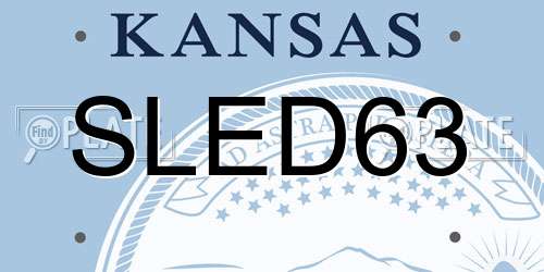 SLED63 Kansas License Plate