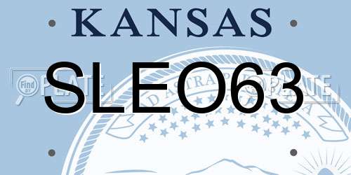 SLEO63 Kansas License Plate