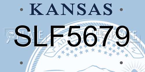 SLF5679 Kansas License Plate