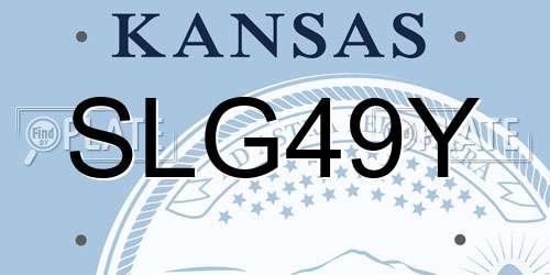 SLG49Y Kansas License Plate