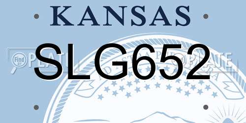 SLG652 Kansas License Plate