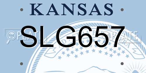 SLG657 Kansas License Plate