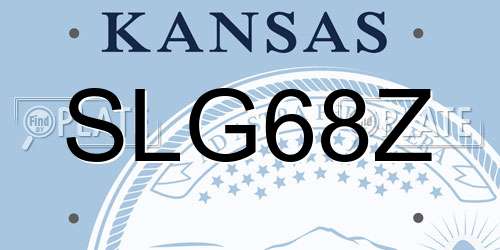 SLG68Z Kansas License Plate