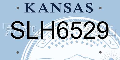 SLH6529 Kansas License Plate