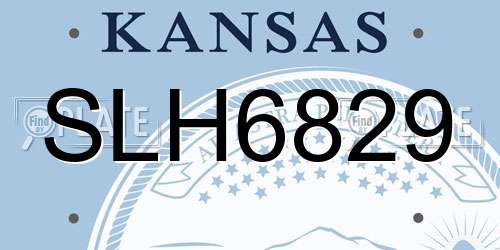 SLH6829 Kansas License Plate