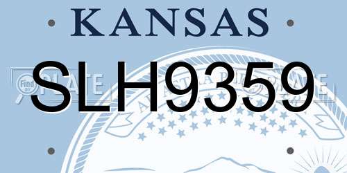 SLH9359 Kansas License Plate