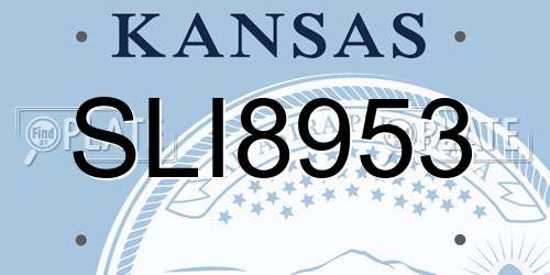 SLI8953 Kansas License Plate