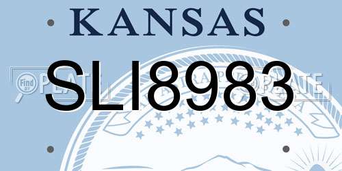 SLI8983 Kansas License Plate