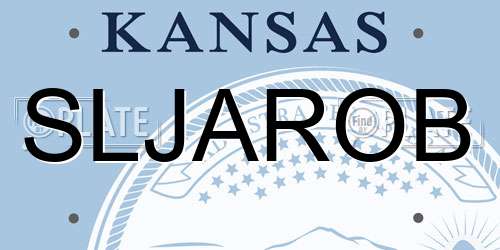 SLJAROB Kansas License Plate