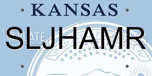 SLJHAMR Kansas License Plate