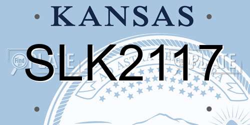 SLK2117 Kansas License Plate