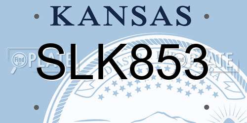 SLK853 Kansas License Plate