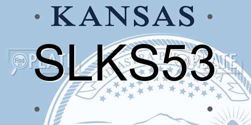 SLKS53 Kansas License Plate