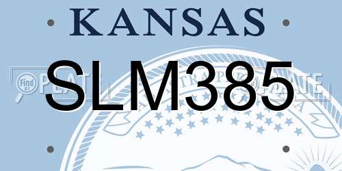 SLM385 Kansas License Plate