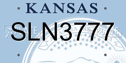 SLN3777 Kansas License Plate