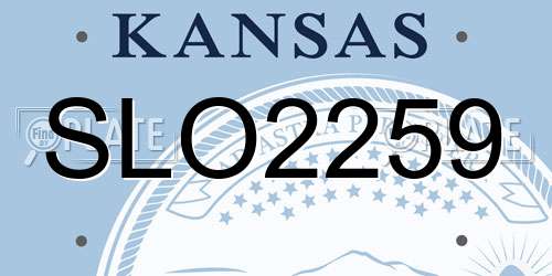 SLO2259 Kansas License Plate