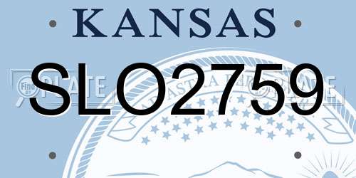 SLO2759 Kansas License Plate