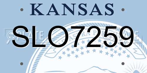 SLO7259 Kansas License Plate