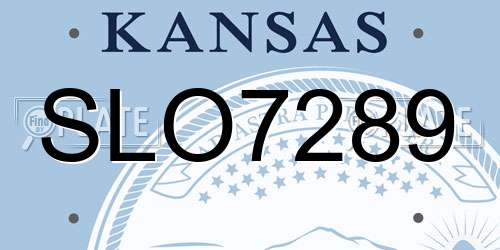 SLO7289 Kansas License Plate