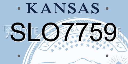 SLO7759 Kansas License Plate