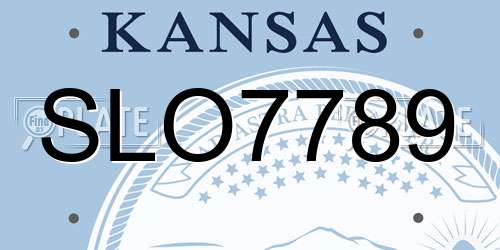 SLO7789 Kansas License Plate