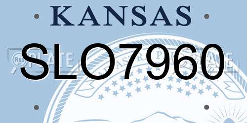 SLO7960 Kansas License Plate