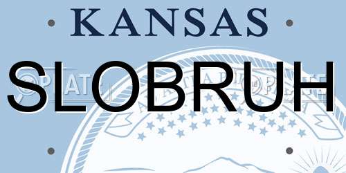 SLOBRUH Kansas License Plate