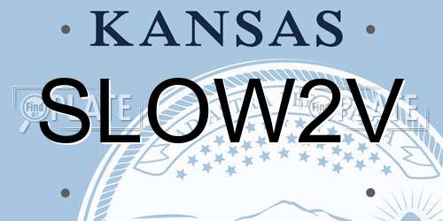 SLOW2V Kansas License Plate