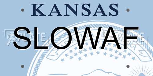 SLOWAF Kansas License Plate