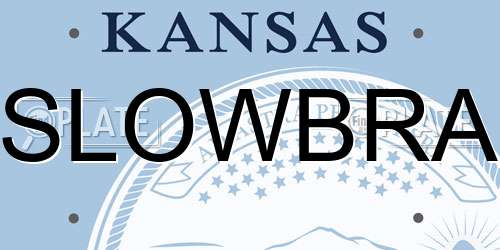 SLOWBRA Kansas License Plate