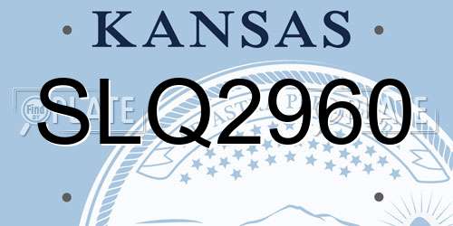 SLQ2960 Kansas License Plate