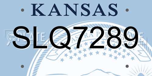 SLQ7289 Kansas License Plate