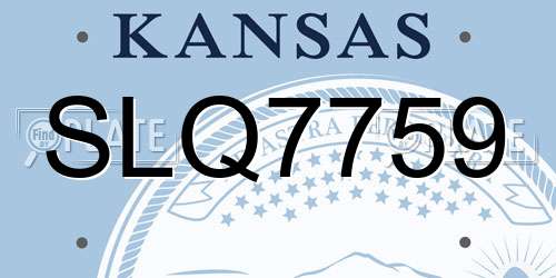 SLQ7759 Kansas License Plate