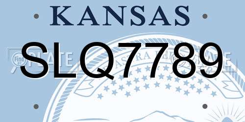 SLQ7789 Kansas License Plate