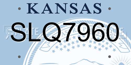 SLQ7960 Kansas License Plate