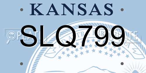 SLQ799 Kansas License Plate