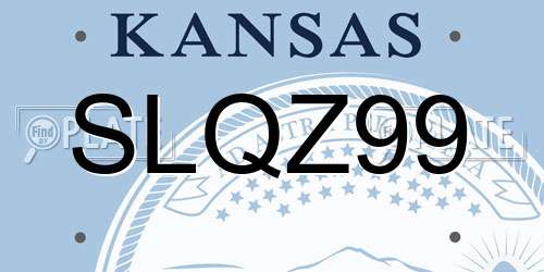 SLQZ99 Kansas License Plate