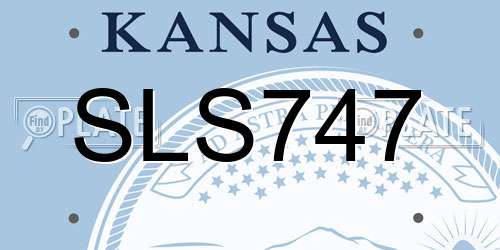 SLS747 Kansas License Plate