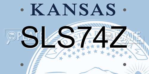 SLS74Z Kansas License Plate