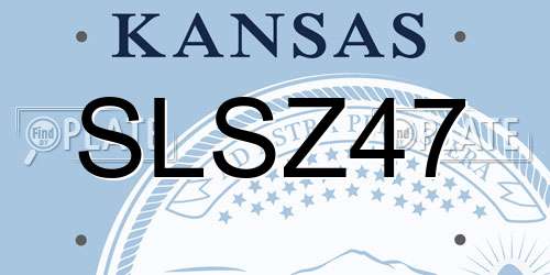 SLSZ47 Kansas License Plate