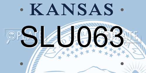 SLU063 Kansas License Plate