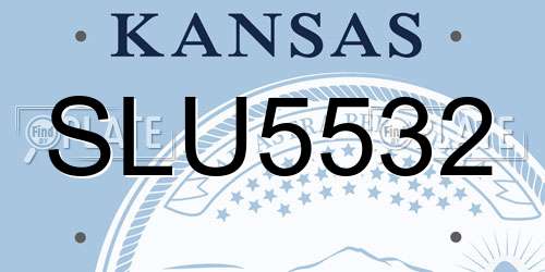 SLU5532 Kansas License Plate