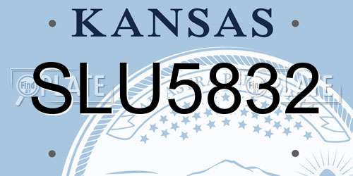 SLU5832 Kansas License Plate