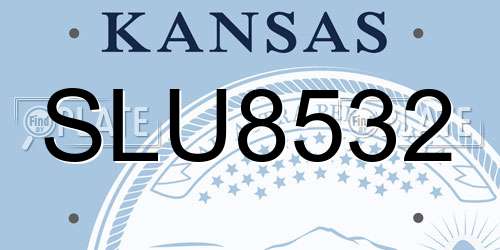 SLU8532 Kansas License Plate