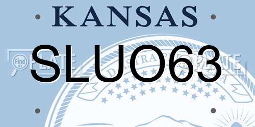 SLUO63 Kansas License Plate