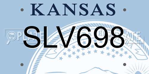 SLV698 Kansas License Plate