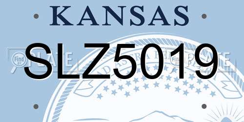 SLZ5019 Kansas License Plate