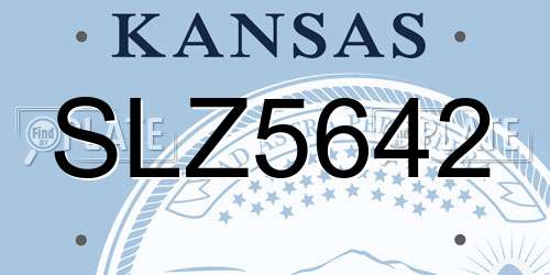 SLZ5642 Kansas License Plate
